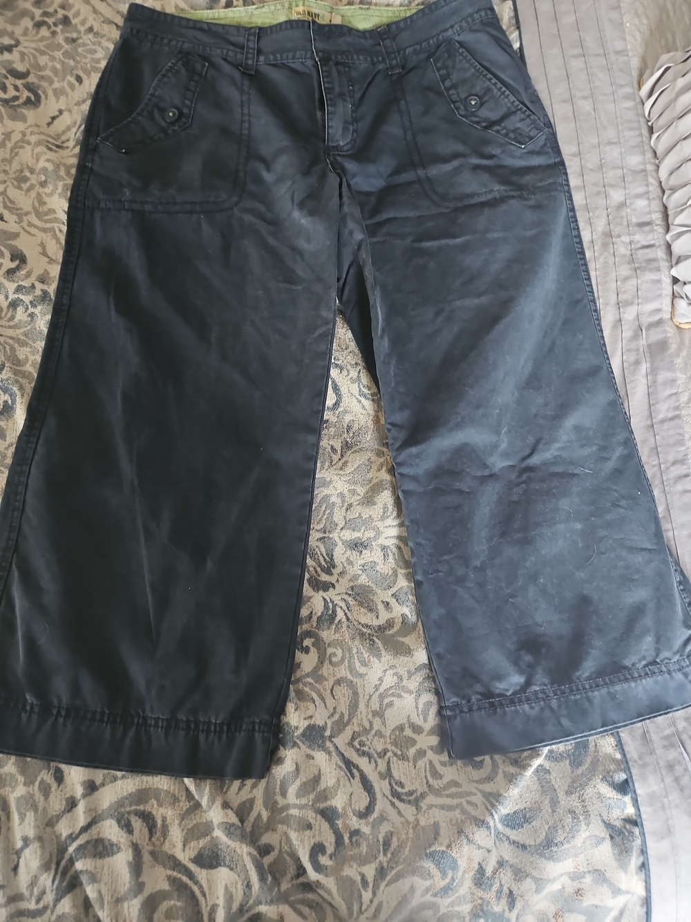 Old Navy Blue Sz 12 Wide-Leg Cropped Capris